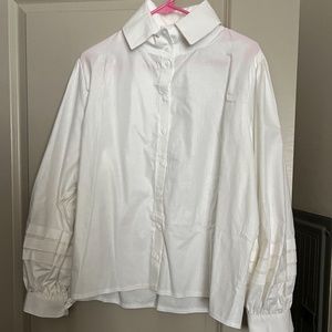Brand New Handmade White Button-Up Shirt, Recollections Moira, Size XXL